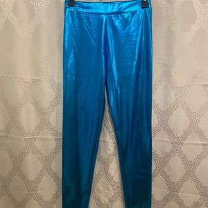 Blue Lycra stretch pants